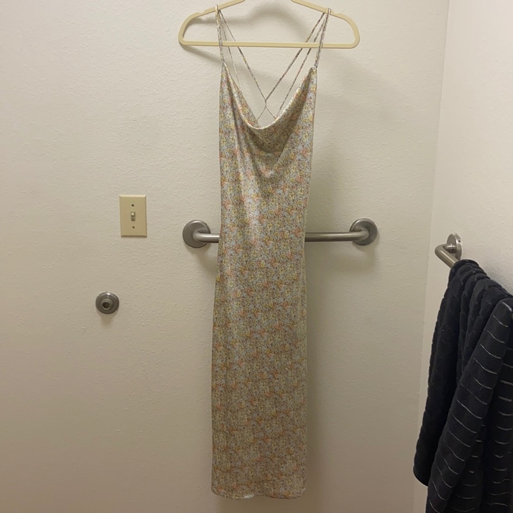 Lilyful Floral Cowl neck Midi dress